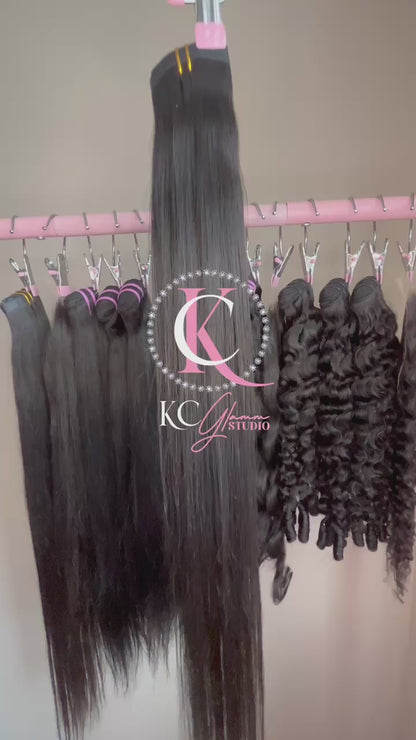 Seamless 30" Raw Straight Clip-Ins